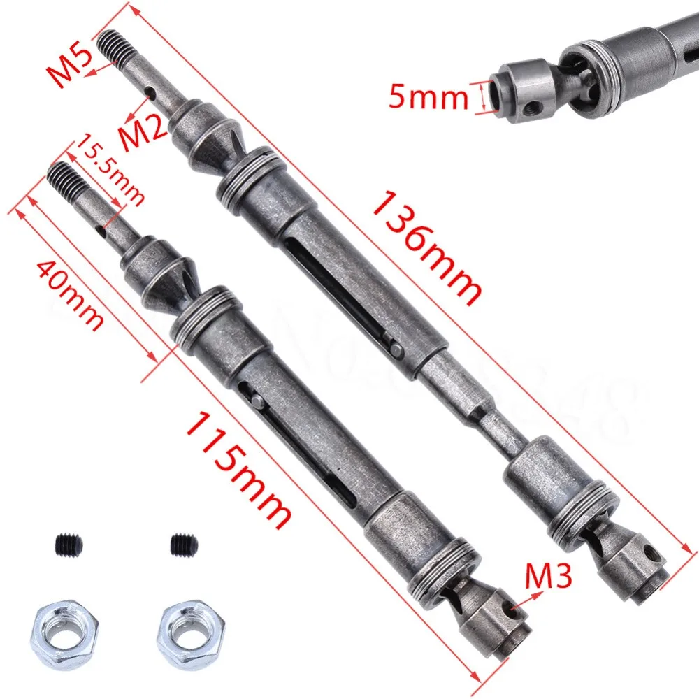 

Metal Steel Front Driveshaft Assembly Heavy Duty CVD Constant Velocity Shaft For Traxxas 1/10 Slash 4x4 Stampede VXL 6851R 6851X