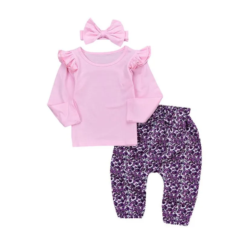 Pink Color 2017 Lovely Newborn Toddler Baby Girls Tops Shirt Floral