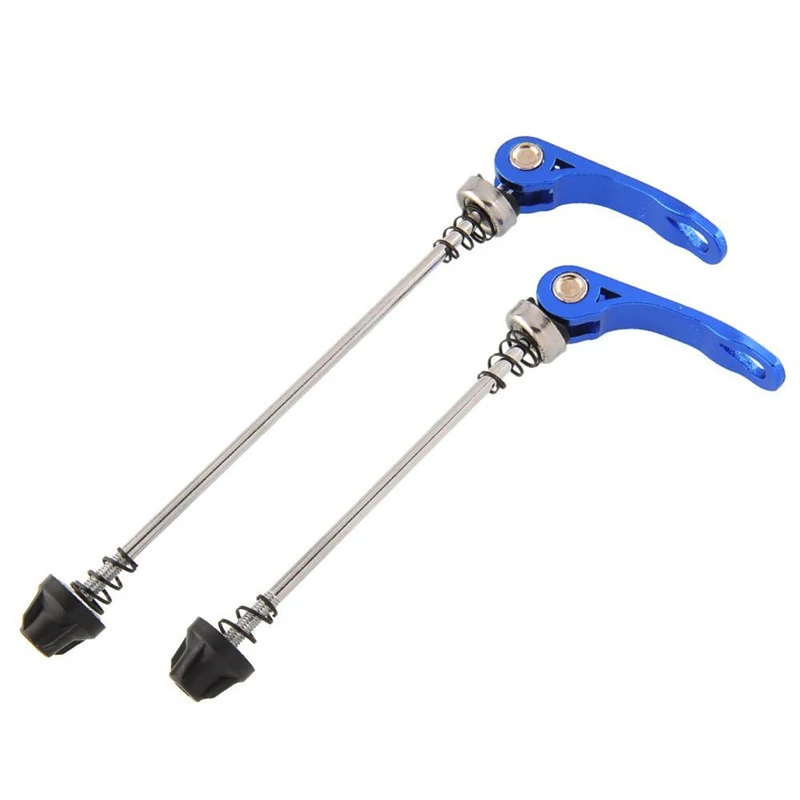 

2x bicycle quick release axle clamping lever safety set axis Blue