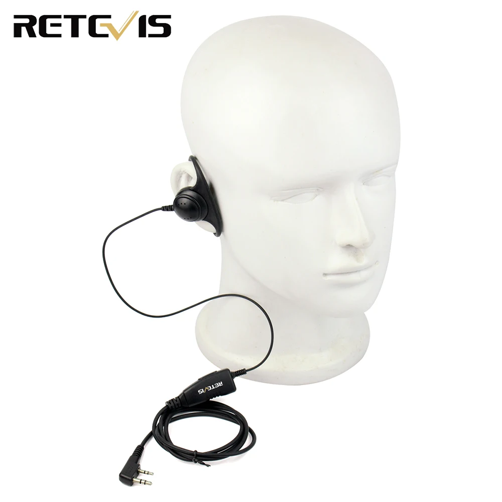 Микрофон Retevis для наушников Kenwood H777 Baofeng двухконтактный с крючком d образной формы