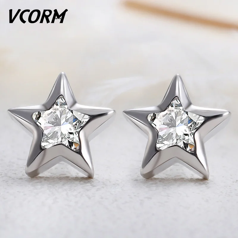Женские серьги пусеты VCORM из нержавеющей стали корейский серебряный