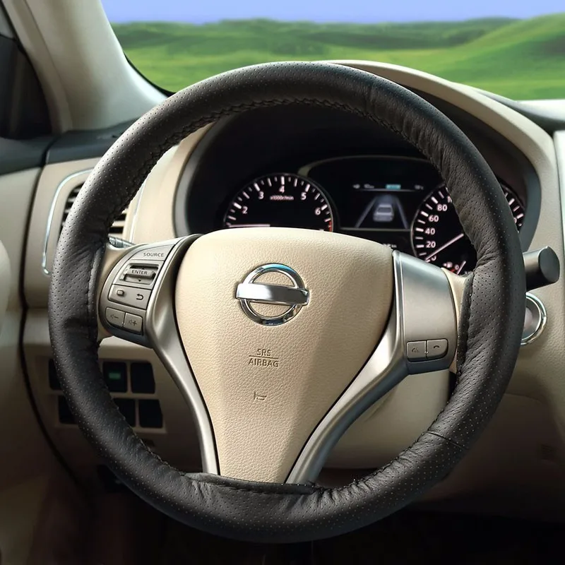 07 DIY Car Steering Wheel Cover With Needles And Thread High Artificial Leather Auto Steering Wheel Car Covers