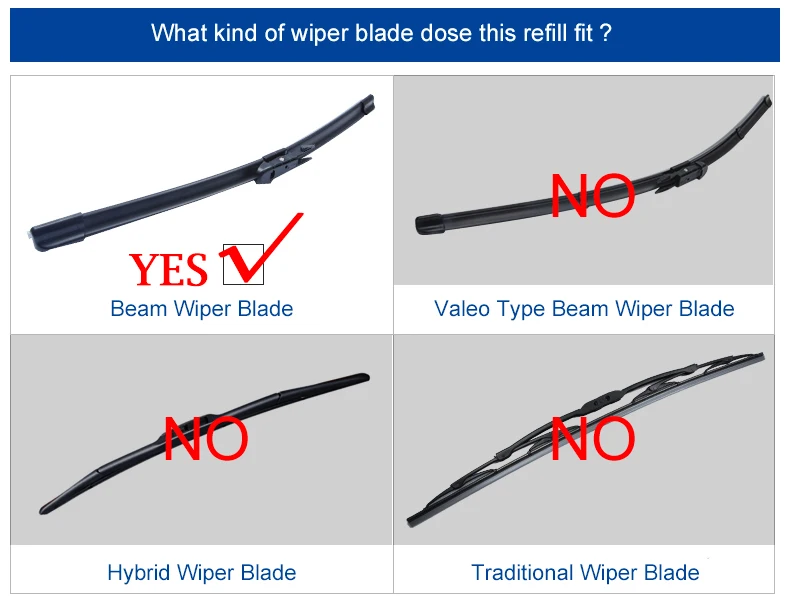 2Pairs Universal Car Wiper Blade Refill Natural Silicone Rubber Windscreen Windshield High Quality Car Accessories