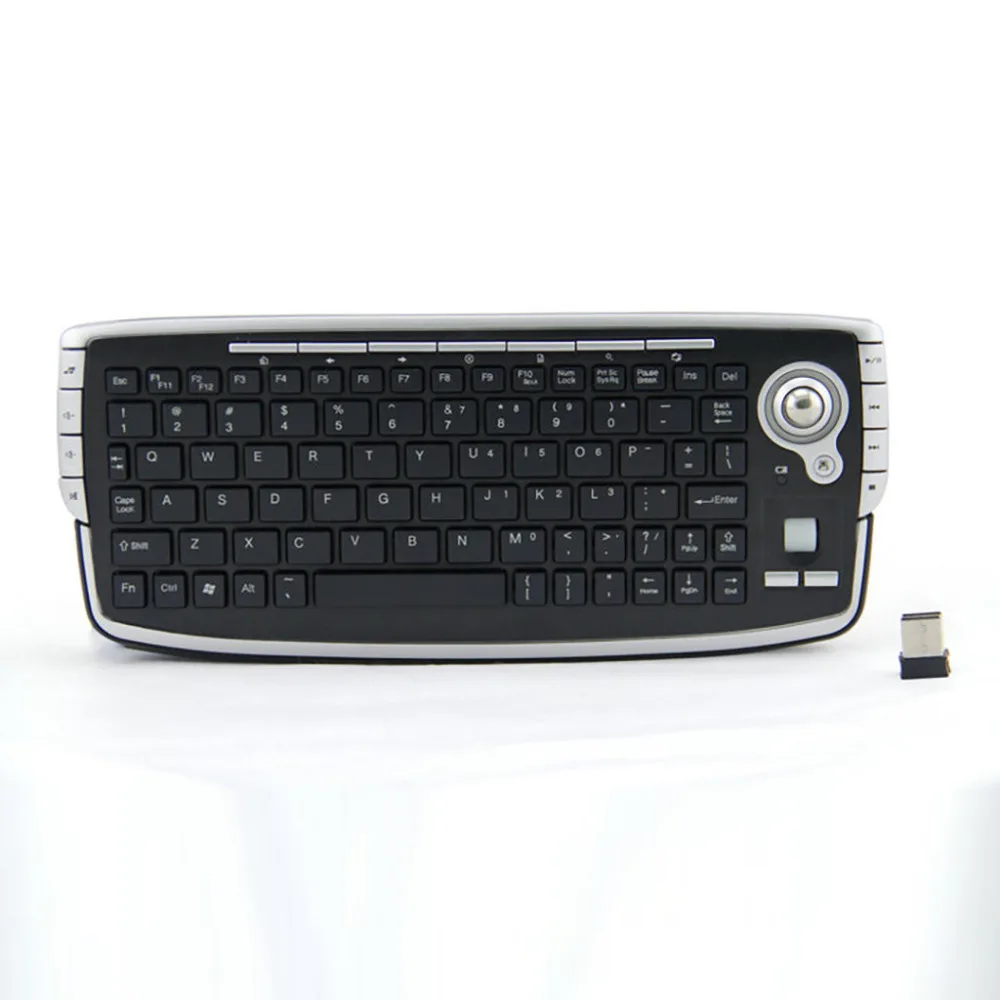 

2019 Ultru Slim Anti-skid 2.4G USB Mini Wireless keyboard With Built-in Track Ball Mouse For PC 100% brand new and high quality