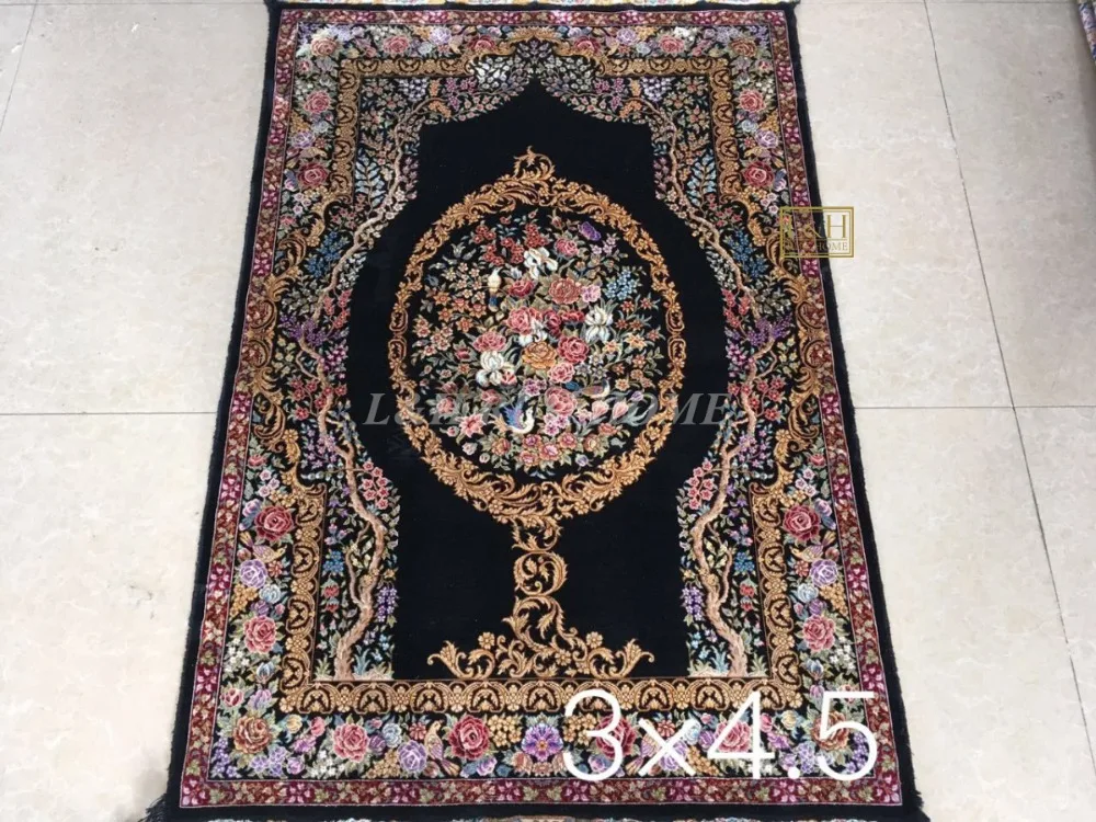 3'x4. 5' 230 линии ручной работы Шелковый Восточный персидских Ковры ручной ковер из шелка для украшения дома