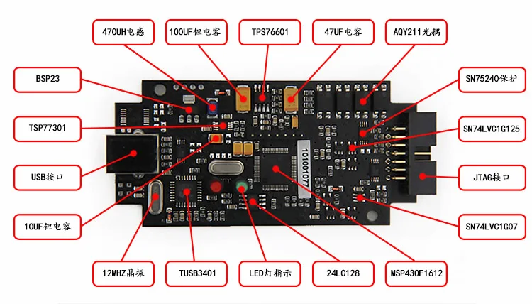 MSP430 USB Отладка интерфейсный эмулятор для отладки программного обеспечения JTAG|jtag