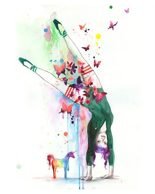 

Laeacco Handstand Girl Nordic Decoration Canvas Prints Pictures Posters Oil Painting For Bedroom Living Room Home Wall Decor Art