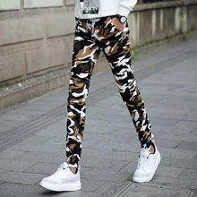 Цвет камуфляж Брюки карго Для мужчин модные штаны в стиле хип-хоп Повседневное хлопок тонкий узкие штаны Брюки для девочек Для Мужчин's Повседневные штаны для мужчин