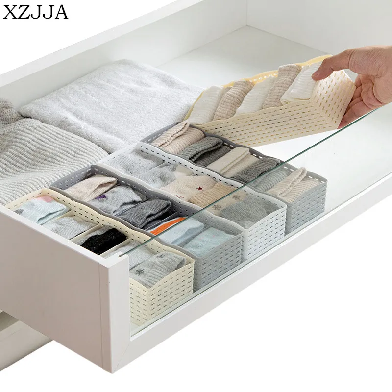 XZJJA الإبداعية DIY مقسم أدراج المنزلية صندوق تخزين درج المنظم ل الجوارب الملابس الداخلية XZJJA الإبداعية DIY مقسم أدراج المنزلية صندوق تخزين درج المنظم ل الجوارب الملابس الداخلية