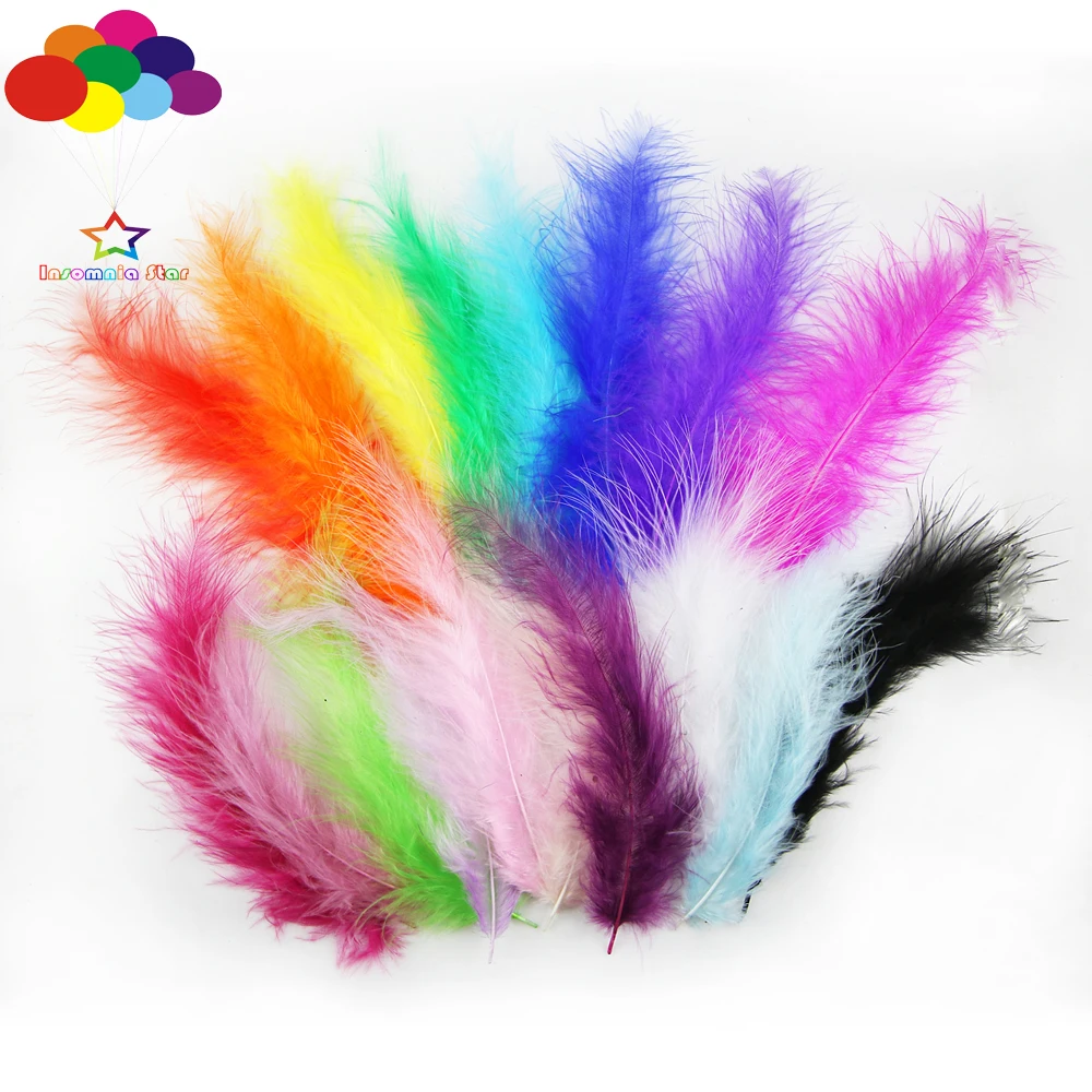 Color mixing Сапфировые макароны цвет индейки перья 100 шт Diy Пух импортный для волнового шара Подарочная коробка Ловец снов материал - Цвет: Color mixing