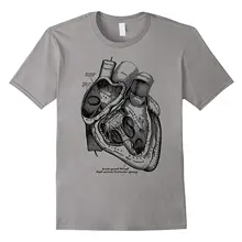 Новая повседневная футболка с коротким рукавом с анатомическим сердцем, медицинская анатомическая иллюстрация, летняя повседневная мужская футболка хорошего качества