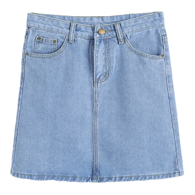 Джинсовая короткая мини-джинсовая юбка для женщин - Цвет: NO.LB skirts