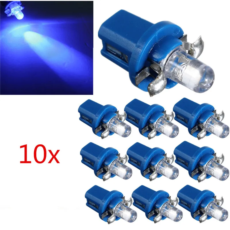 10pcs LED Car Interior Light Bulb T5 B8.5D Car Led Gauge 1
