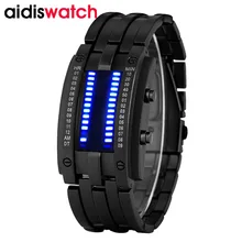 Luxury men waterproof electronic second generation Binary LED watches mens wrist watch Clock women kid gift relogio masculino