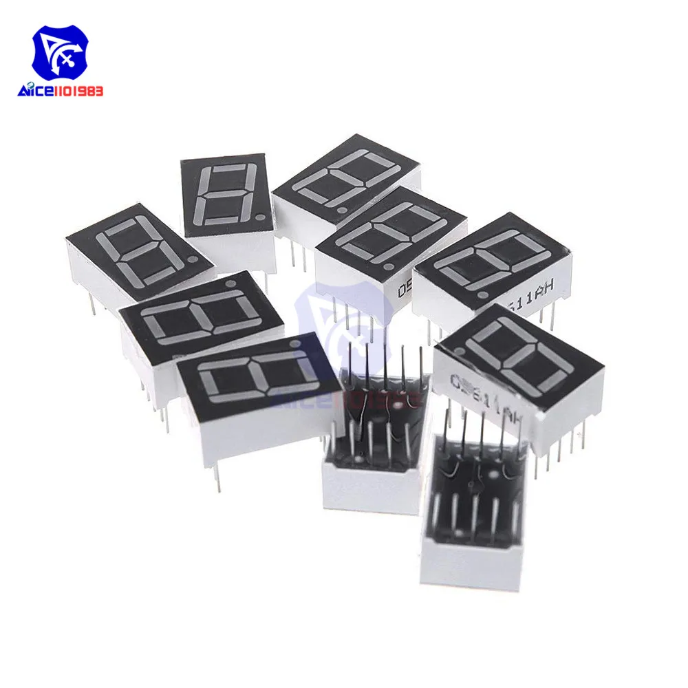 diymore 5PCS/Lot 0.56" 7 Segment 1 Bit Red LED Digital Display Common Anode / Common Cathode LED Digital Tube Red for Arduino