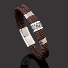 Handmade Genuine Leather Weaved Double Layer Man Bracelets Retro Casual/Sporty Bicycle Motorcycle Delicate Cool Men Jewelry