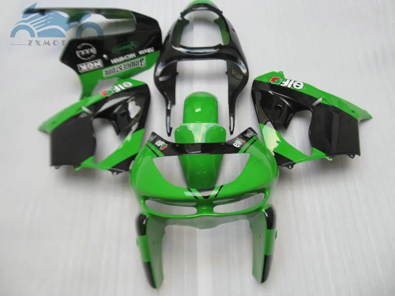 

Full set fairing kits for Kawasaki Ninja fairings kit ZX 9R 1998 1999 ZX9R 98 99 ABS plastic green black body repair bodykits