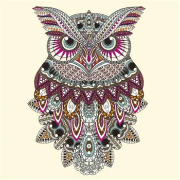 

Fashion PVC Patch Clothes Large Owl Flower Thermal Transfer Printing T shirt Women iron on patches for clothing fabric Stickers