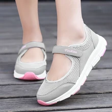 LEOCI Light Breathable Female Women Sneakers Year old Healthy Mesh Flats Antislip Mother Girls Waking Moccasins Ladies Running waking beauty