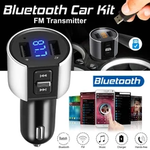Многофункциональный Автомобильный Bluetooth 4,2 комплект свободные руки, FM передатчик, автомобильный зарядка через сдвоенный порт usb громкой связи Bluetooth гарнитура для MP3 работы в режиме воспроизведения музыки FM радио с пультом дистанционного управления USB флэш-память