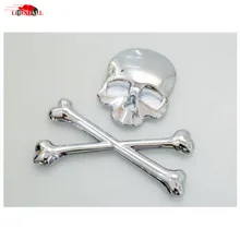 New 3D Motorcycle Decal Gas Oil Fuel Tank Pad Protector Skull Bone Emblem Logo Metal Decal Tank Sticker for Honda Chrome protective fish bone style motorcycle reflective oil tank sticker black grey