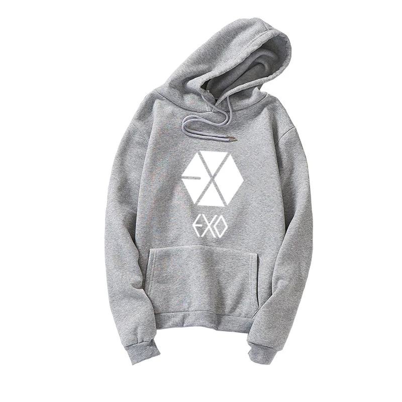 EXO Hoodies Women Men Korean Kpop Sweatshirt Fan Supportive Clothes Casual Loose Harajuku Letter Print Tracksuits Tops Plus Size (3)