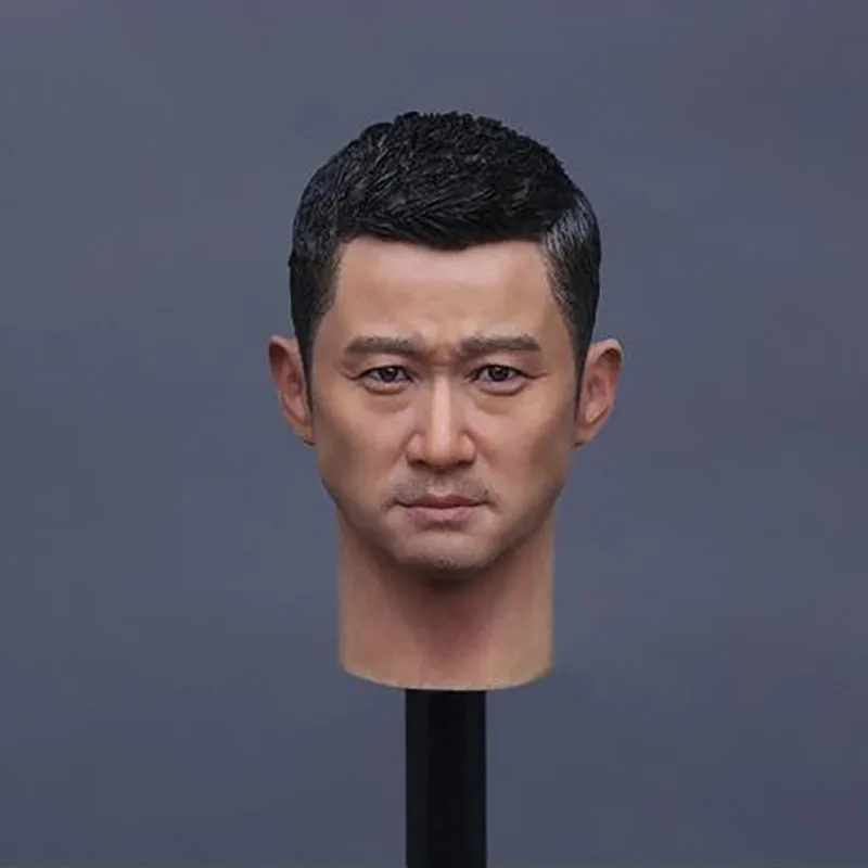 1/6 Scale War Wolf Chinese Tough Guy Wu Jing Head Carving Sculpt Male Version Model Short Hair Headplay for 12" Action Figure | Игрушки и