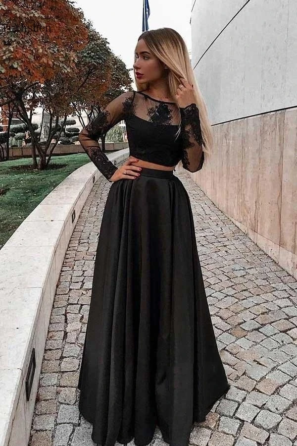 Сексуальное черное платье для выпускного вечера Vestidos De Fiesta с длинным рукавом Вечер в Нигерии платье трапециевидной формы Bestidos De Gala Формальное вечернее элегантное платье