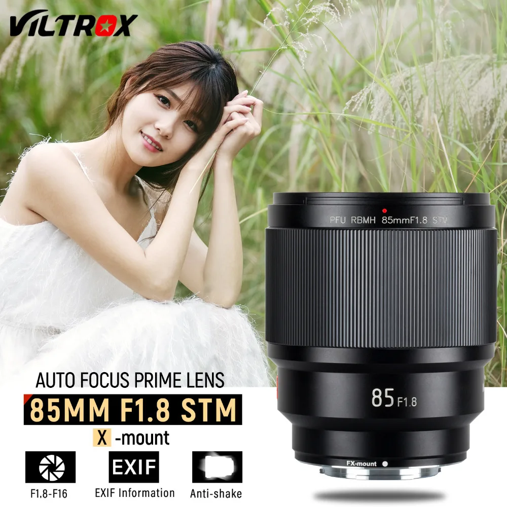 VILTROX 85mm f/1,8 STM автофокусом объектив с фиксированным фокусным расстоянием F1.8 объектив для Камера Fujifilm X-mount X-T3 X-H1 X20 X-T30 X-T20 X-T100 X-Pro2