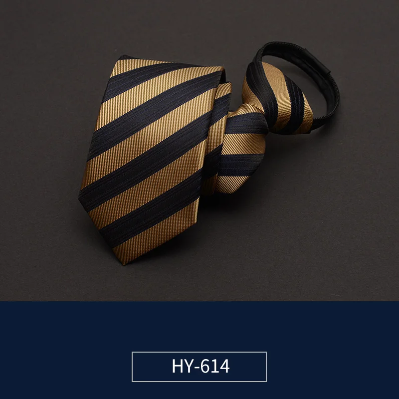Новинка, мужской галстук на молнии, модный, Свадебный, Деловой, Повседневный, рабочий, вечерние, галстук в полоску, узкий, 6 см, галстуки для мужчин с упаковкой в подарочную коробку - Цвет: HY-614