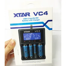 Оригинальный xtar VC4 Micro USB ЖК-экран цифровой зарядное устройство 18650 26650 10440 литиевая батарея зарядное устройство подлинный зарядное устройство