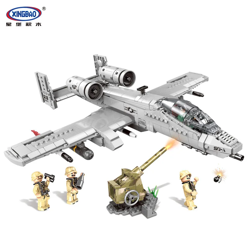 

XINGBAO 06022 Military Series The A10 Fighter Set Building Blocks Plane Model DIY Bricks Toys Christmas Gift For Children Gifts