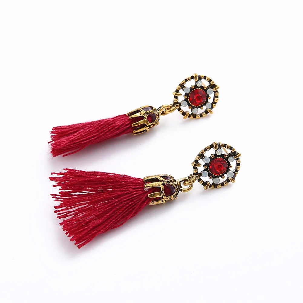 Женские длинные серьги с кисточками boucle d'oreille femme Эффектные бахромой и стразами