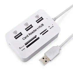 Мини USB комбинированный кард-ридер+ usb-хаб 480 Мбит/с USB разветвитель USB 2,0 концентратор для SD/TF портативный для ПК ноутбука периферийные устройства Аксессуары