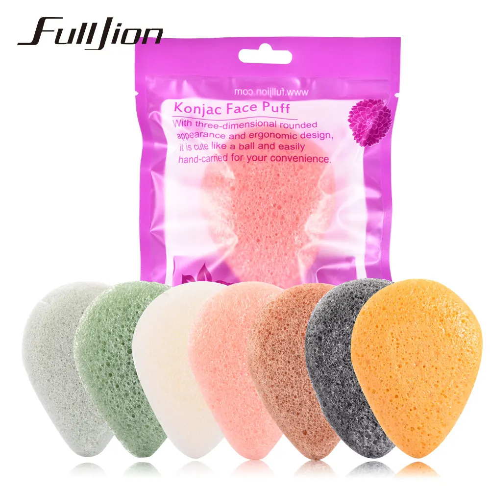 

Fulljion Natural Konjac Sponge Cosmetic Puff Face Wash Flutter Cleaning Sponge Water Drop Shaped Puff Facial Cleanser Tools 1pcs