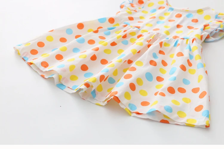 2018 Summer 2-10 Years Beautiful Pretty Sweet Children Baby Kids Pleat Short Fly Sleeve Party Prom Polka Dot Dresses For Girls (11)