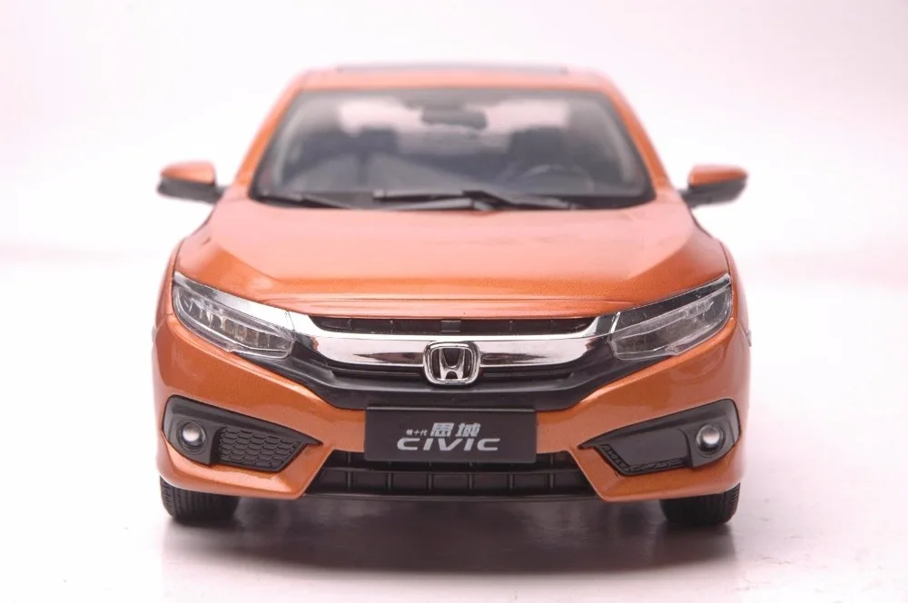 1:18 литья под давлением модель для Honda Civic MK10 оранжевый Седан сплав игрушка автомобиль миниатюрная коллекция подарки