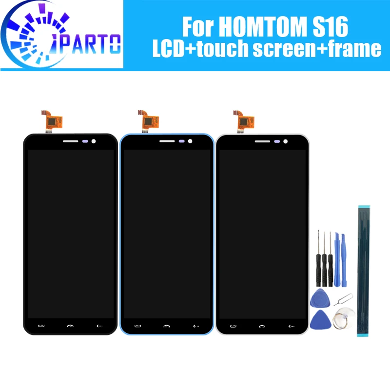 

HOMTOM S16 LCD Display+Touch Screen +Frame Assembly 100% Original LCD Digitizer Glass Panel For HOMTOM S16+Tools