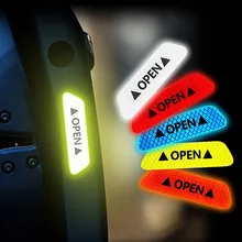 4Pcs/Set Reflective Safety Warning Stickers Nighttime Car Door Open Reflective Warning Stickers car vehicle safety reflective stickers green size l pair