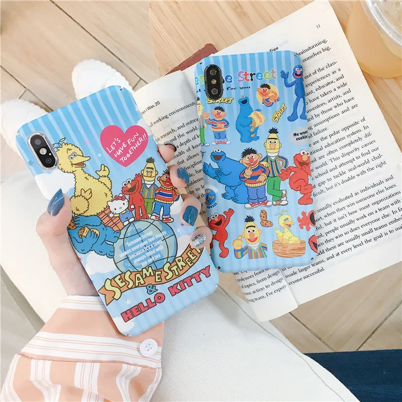 Улица Сезам Милый Мультфильм Cookie Elmo Телефон чехол для iPhone 6 S Пульс 7 8 X милые