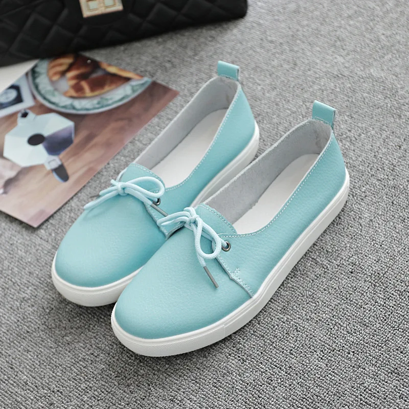 

Women Shoes Flats Split Leather Cowhide Casual Loafers Woman Soft Surface Plus Size 44 High Quality Ladies Office Work Shoes