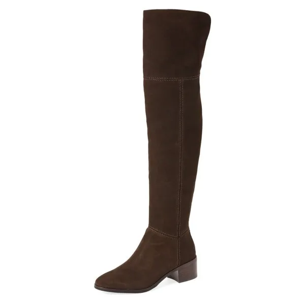 brown over the knee boots