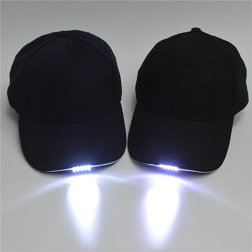 1 PC LED Baseball Cap New Unisex Outdoor 5 LED Light Hat Sport Fishing