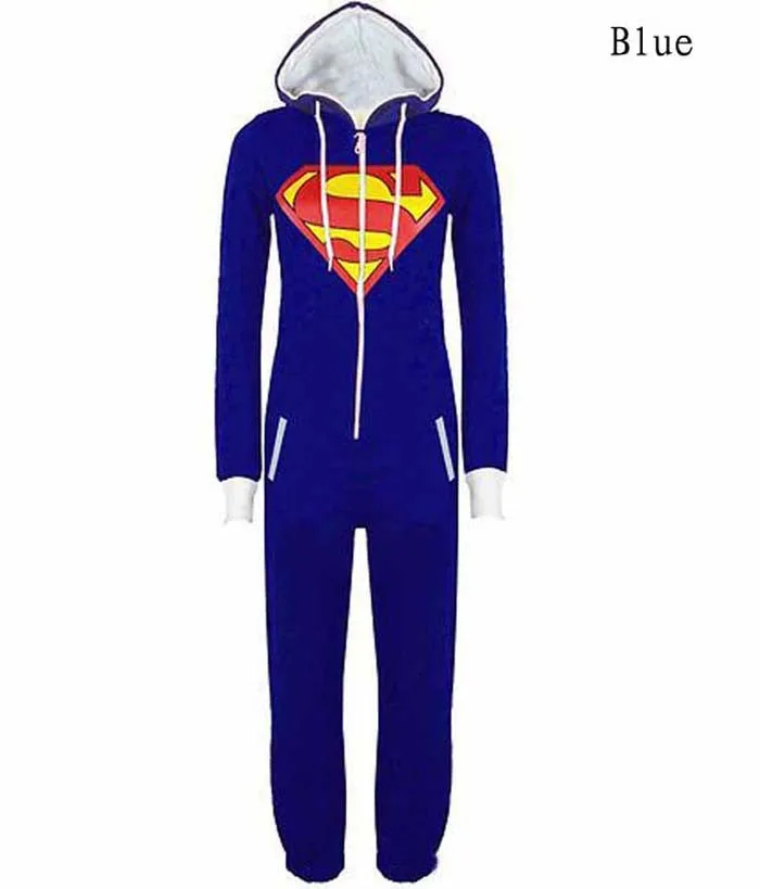 Unisex Adults Superhero Onesies - Batman & Superman Pajamas Sleepwear image 2