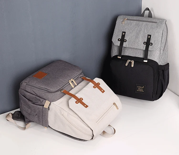 Fashion Diaper Bag Mummy Backpack Large Capacity Maternity Nappy Bag Usb Baby Stroller Bag Waterproof Oxford Handbag For Mother (28)