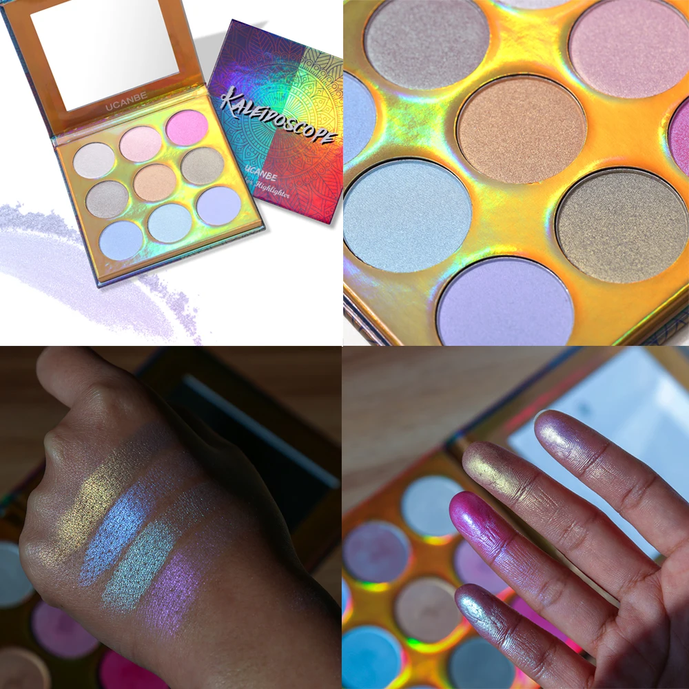 UCANBE 9 Color Shimmer Brilliant Rainbow Highligher Face Illuminador