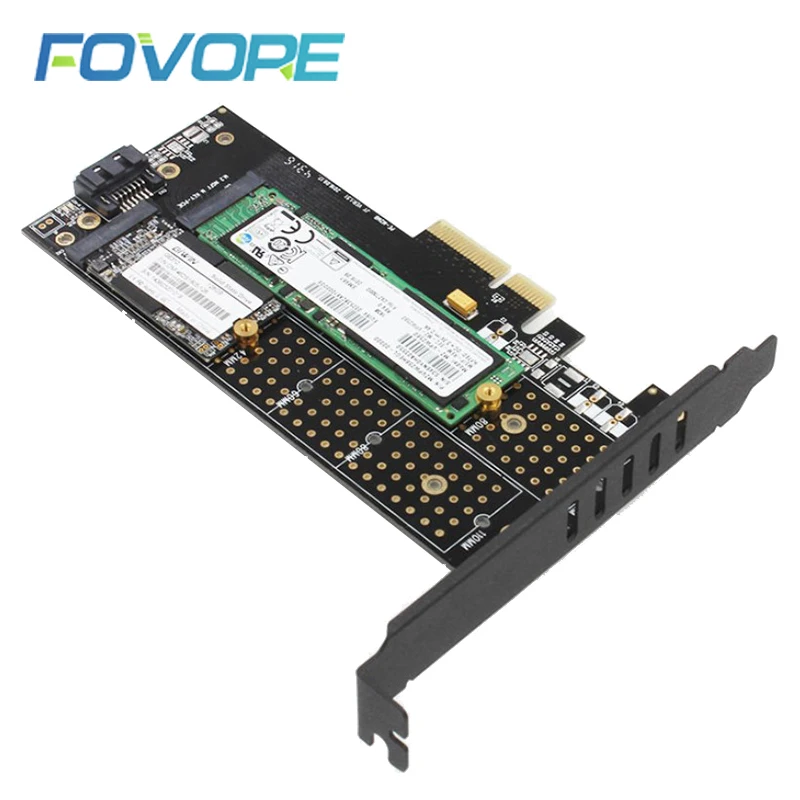 M.2 NVMe SSD NGFF к PCIE X4 адаптер M ключ B двойной интерфейс карты все размеры m2 Поддержка PCI
