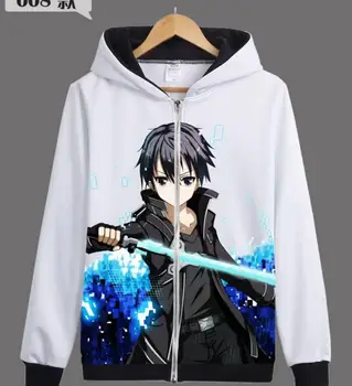 

New Sword art online kirito asuna 3D Printed big picture Autumn Hoodie Top Jacket cosplay costume