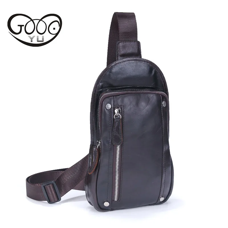 

New men 's leather chest bag retro first layer cowhide 100% Genuine Leather oblique cross - package casual shoulder bag