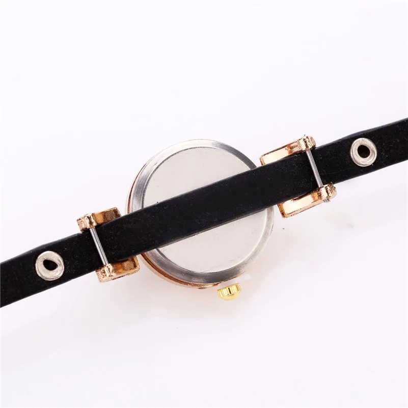 High Quality women fashion casual watch dress Leather Quartz Watch Luxury Bracelet Flower Gemstone Wristwatch Gift clock M22#N (13)
